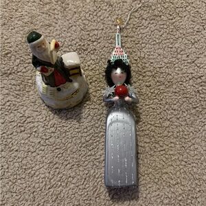 Silver and Red Holiday Figurine Set